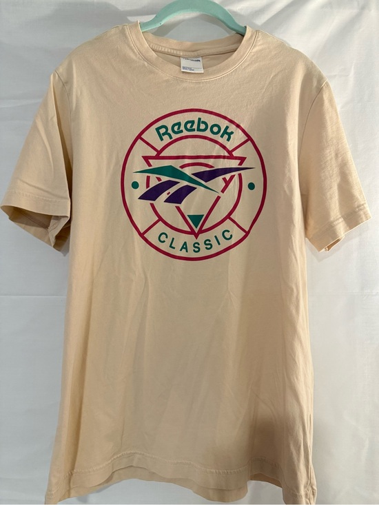 Reebok Other - Vintage-Style Reebok Classic Graphic Tee - Cream/Tan Geometric Logo